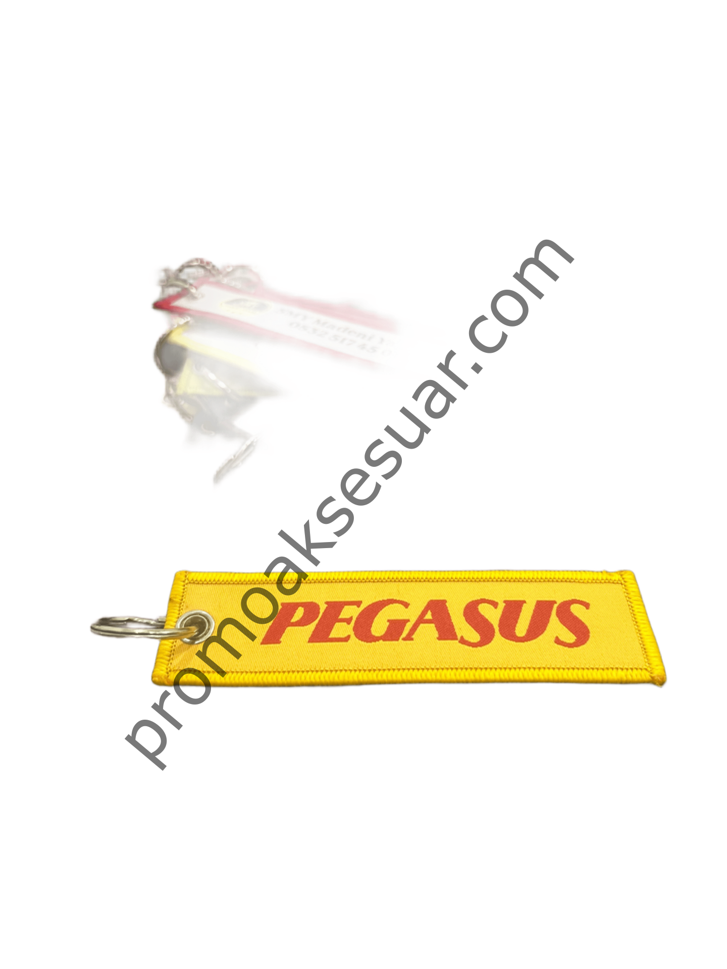 marka baskılı kumaş anahtarlık