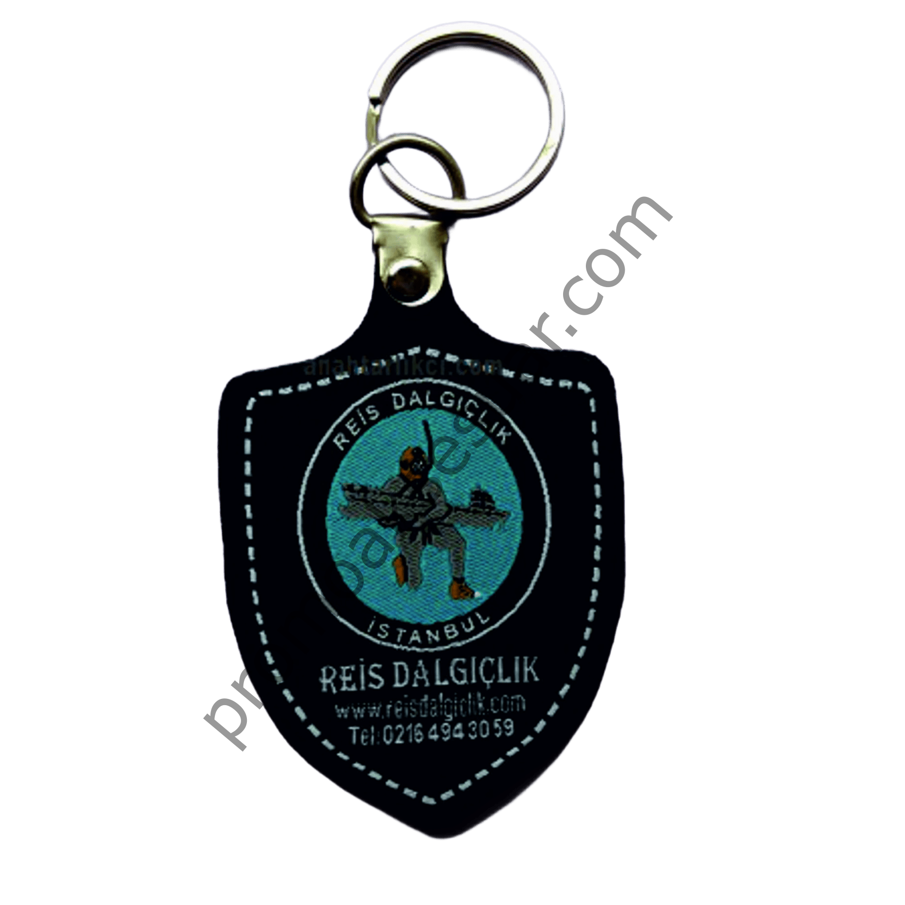 Oval halkalı piko kumaş anahtarlık