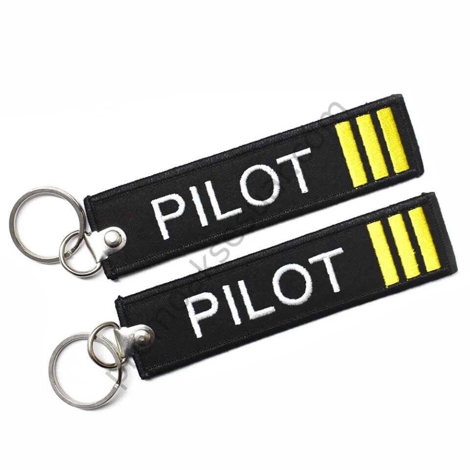 3 Çizgi Nakışlı Pilot Kumaş Anahtarlık