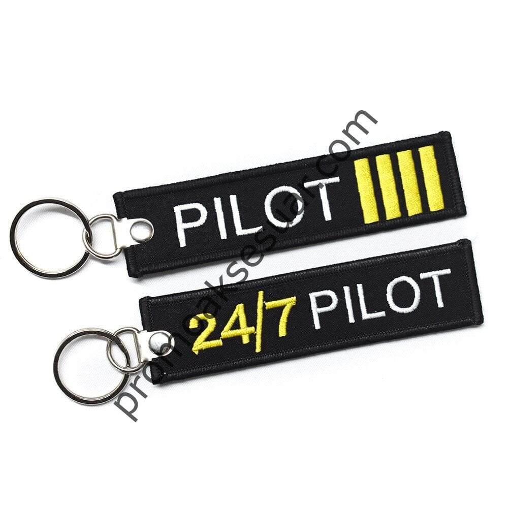 3 çizgi pilot kumaş anahtarlık