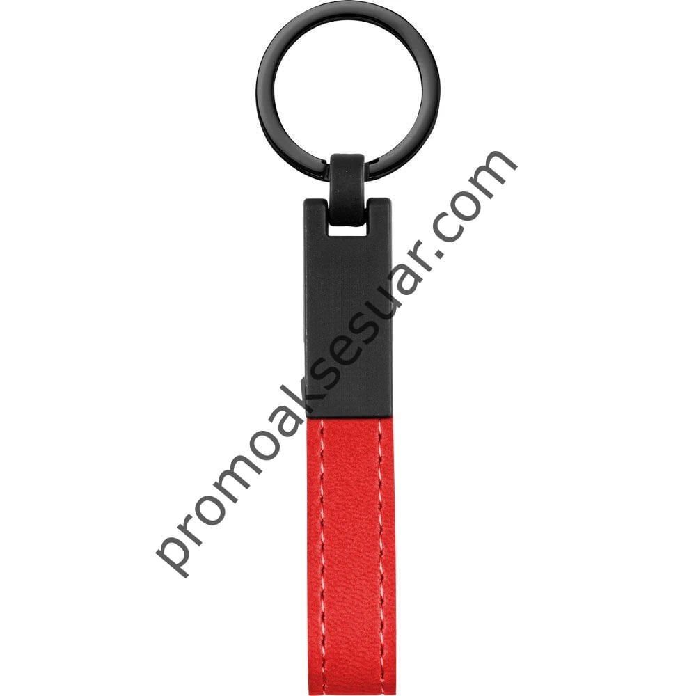 kırmızı deri promosyon anahtarlık